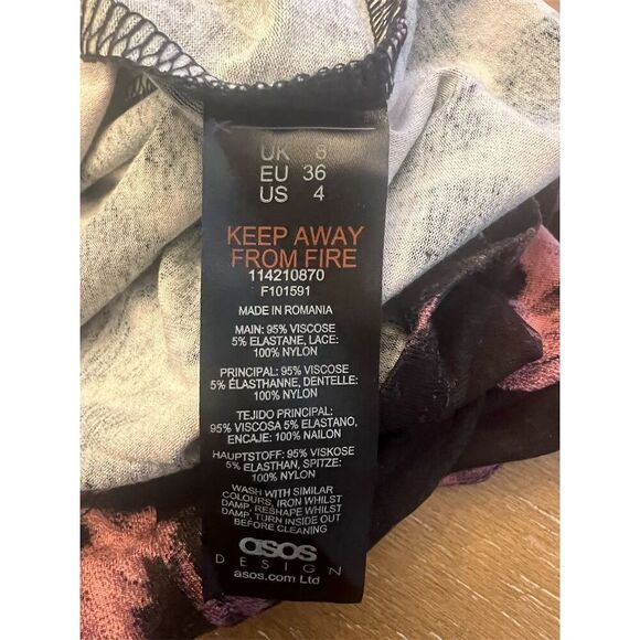 NWOT ASOS Women's Cami Lace Bust Mini Dress in Animal Print Size 4 - Picture 6 of 7